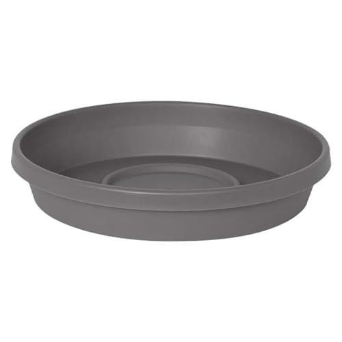 Bloem Terra Plant Saucer Tray for Planters 17-24" Charcoal Gray