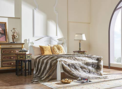Lindsey Home Fashion Faux Fur Throw 60x84(INCH) Wolf-Brown New