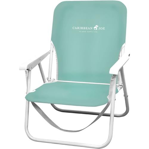 CARIBBEAN JOE Folding Beach Chair, 1 Position Lightweight (200lbs Capacity) New