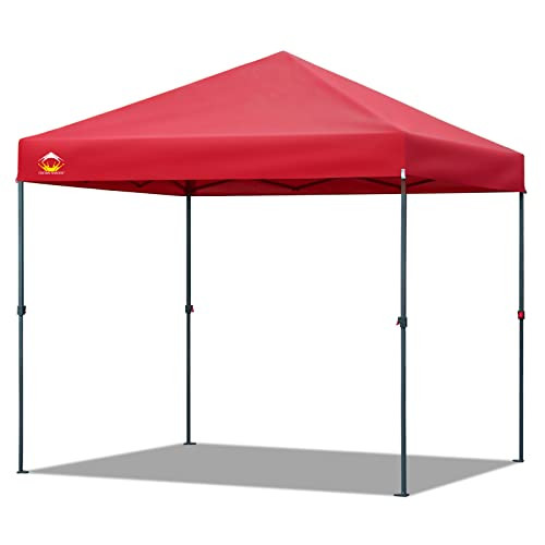 CROWN SHADES Patented 8ft x 8ft Outdoor Pop up Portable Shade B0BKPMHPNF - Red New