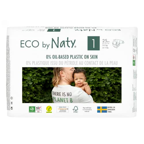 B08FXRPJSY Eco by Naty Eco Diapers Size 1 (25 CT) New