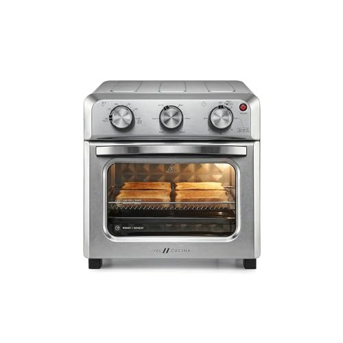 VAL CUCINA 12.7 QT COMPACT AIR FRYER TOASTER OVEN COMBO 2-RACK 6-IN-1 - SILVER
