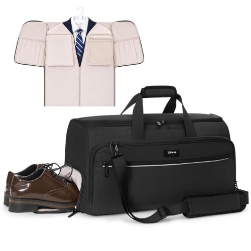 VERAGE 22-INCH GARMENT DUFFEL BAG, CARRY-ON SUIT TRAVEL BAG, 45L, GDB-001 -BLACK New