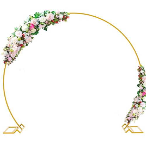 Wokceer Round Backdrop Stand, 9.5 FT Wedding Arch Backdrop Stand Circle New
