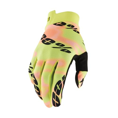 100% ITRACK Gloves, Size: Large, Color: Yellow/Orange/Kaledo New