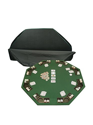 Trademark Games Deluxe Poker & Blackjack Table Top with Case New