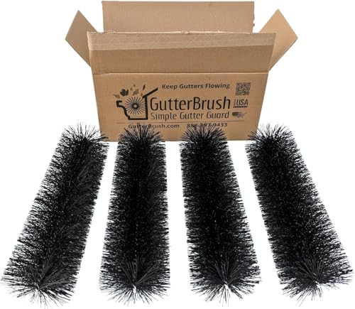 GutterBrush 4.25" Downspout Guards Fits 5 Inch Gutters 4-Pack 18" B00872KA5S New