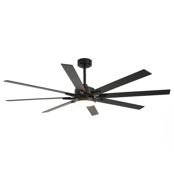 PARROT UNCLE 65" TERESA MODERN DOUBLE-SIDED BLADES CEILING FAN REMOTE - BLACK