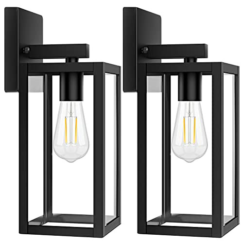 BRIGHTEVER Outdoor Light Fixtures Wall Mount 2-Pack B04018P2PK-BK BLACK New