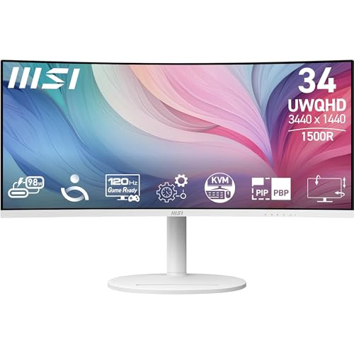 MSI MODERN MD342CQPW 34" VA 3440 X 1440 UWQHD 120HZ 1800 CURVED - WHITE