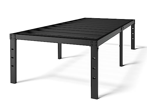 QEROMY Bed Frame Metal Platform Assembly Heavy Duty - Black 18" Twin B0C2Q2V9VB New