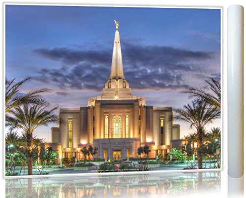 Latter-day Strengths Gilbert Arizona LDS Temple at Twilight 20 HD Print New