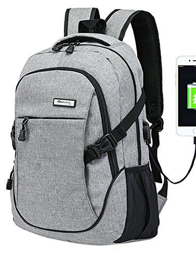 Trustbag X-20 Laptop Backpack USB Charging Port Business Water Resistant Grey New