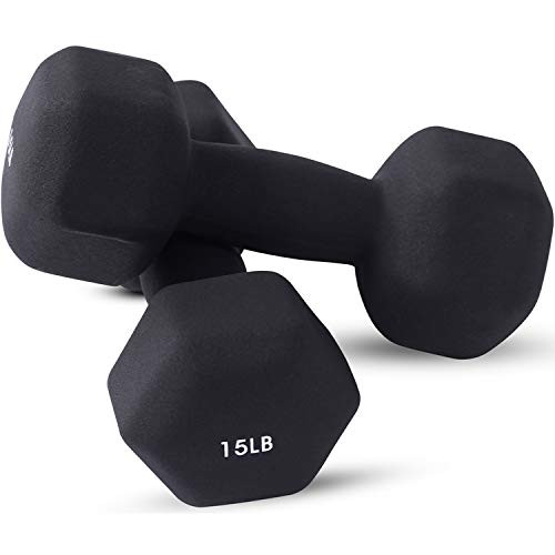 Neoprene Dumbbell Pairs by Day 1 Fitness – 15 Pounds - B07C37B7CH - NEW New