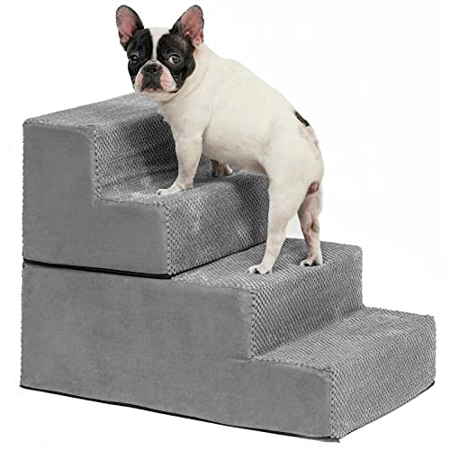 Sturdy Detachable 4-Step Memory Foam Dog Stairs, B0BL74P5W5-NEW New