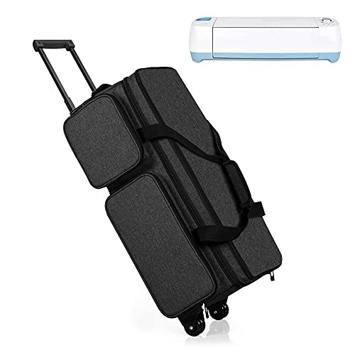 CURMIO Rolling Carrying Case Wheels Cricut Explore Air 2/Cricut Maker - Black New