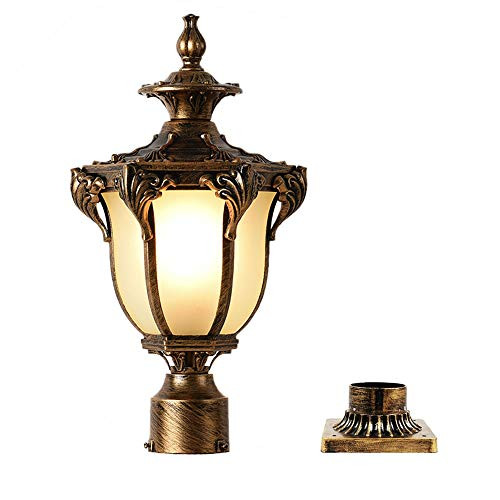 LONEDRUID Outdoor Post Light Fixture Bronze Retro Exterior 3 inch B0872YBKBR New