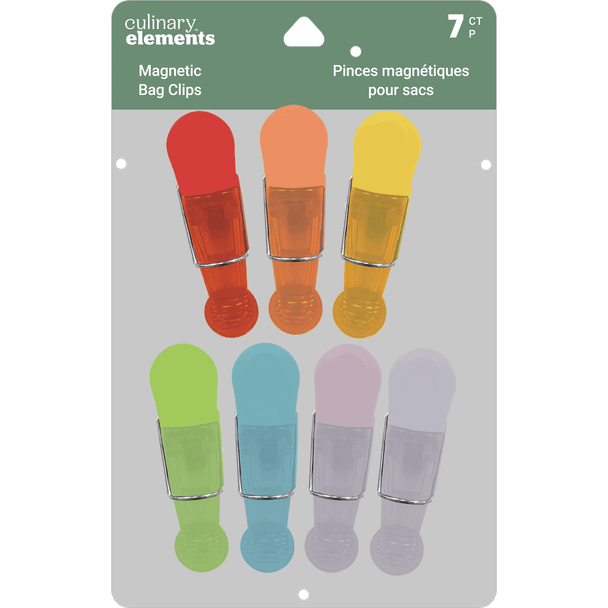 CULINARY ELEMENTS MAGNETIC MULTICLIPS 7 COUNT - MULTICOLOR