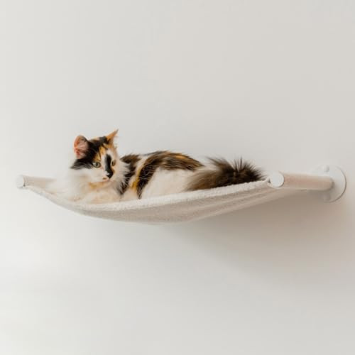 KITSUNE GARDEN CAT WALL SHELF FURNITURE CAT HAMMOCK FOR WALL - IVORY