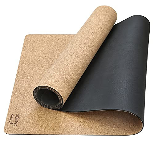 B09237NFTQ Natural Rubber Yoga Mat Men Women, Tall People Organic Yoga Mats New