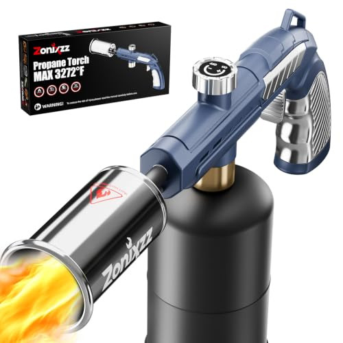 ZONIXZZ PROPANE TORCH,3272°F HEAVY DUTY GUN FLAME THROWER GUN - BLUE