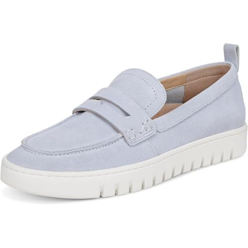 B0CKDZM1GD Vionic Uptown Loafer/Moc Shoes - Skyway Blue Suede - Size 8 W New