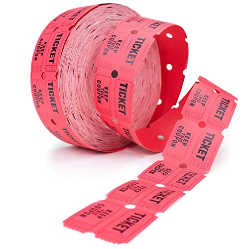 Midway Monsters 2,000 Red Two Part Double Roll Raffle Tickets 50/50 B004MSSWQA New