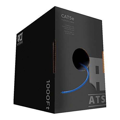 CAT5e Plenum (CMP) Cable 1000FT | 24AWG 4Pair, 350MHz Solid Network Cable New