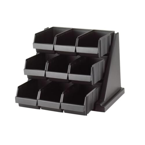 Cambro 9RS9110 Versa Black 9-Bin Organizer Rack New