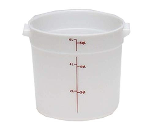 Round Plastic Container, White, 6 Quart -- 1 Per Case New