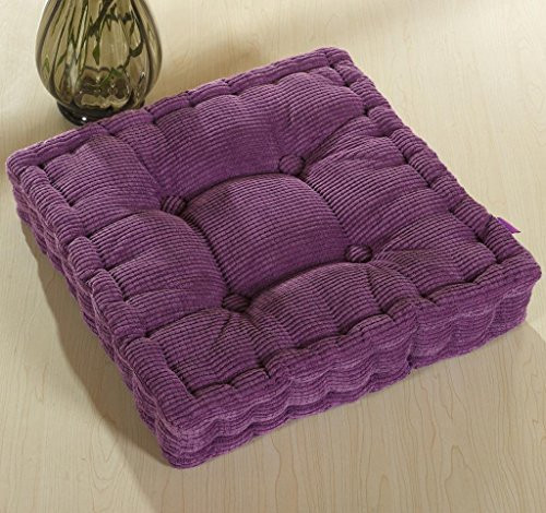 ChezMax Floor Pillow & Cushion Velvet Pouf Meditation Chair Thick Pad Purple 20" New