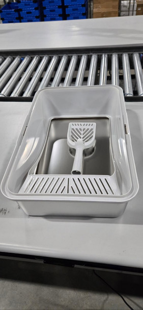 AIPERRO STAINLESS STEEL LITTER BOX | XL ENCLOSED CAT LITTER BOXES WITH LID New