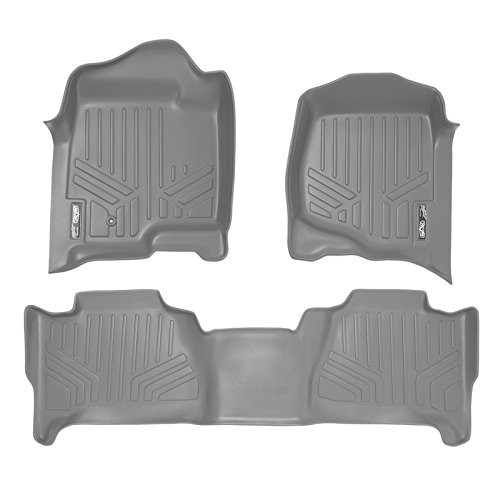 MAXLINER Custom Fit Floor Mats 2 Row Liner Set Grey for 2007-2014 Escalade New