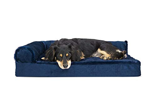 Furhaven Orthopedic Dog Bed Plush Velvet Removable Bolsters 30" x 20" x 6" New