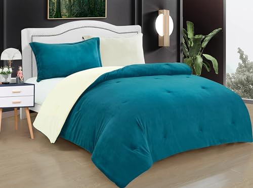 Honest Imports Luxury Reversible Velvety Soft Fleece Comforter Set, Midnight New