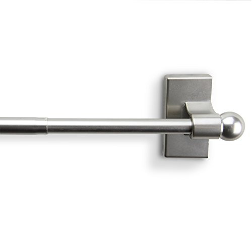 Rod Desyne MAG-15 Magnetic Curtain Rod, 17-30", 30402 - Satin Nickel New