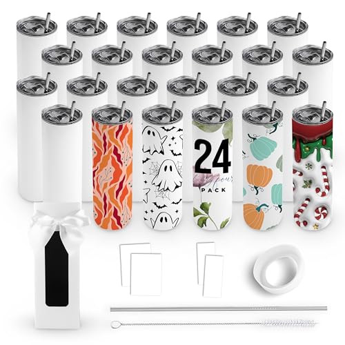 Hogg 20oz Edge Tumbler Gift Set (24 Units) with Lids Straws and Accessories New