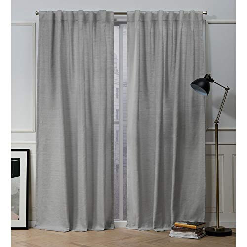 NICOLE MILLER NEW YORK Mellow Slub Textured Hidden Tab Curtain Panel Pair - Grey New