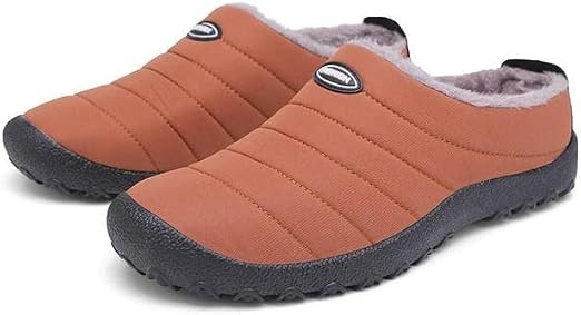 GENERIC WINTER HOME SLIPPERS WATERPROOF MEN SHOES - SIZE: 9.5 - LIGHT BROWN