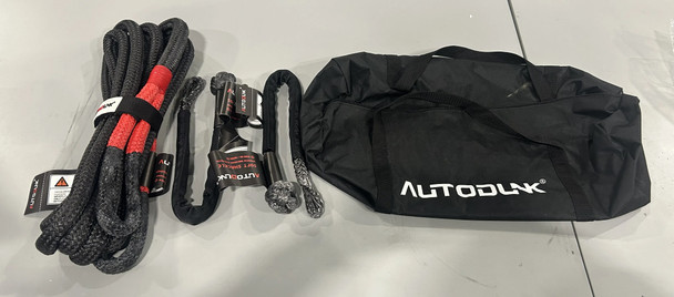 AUTODUNK KINETIC ROPE 3/4IN X 20FT TWO SOFT SHACKLES 18700LBS - BLACK/RED