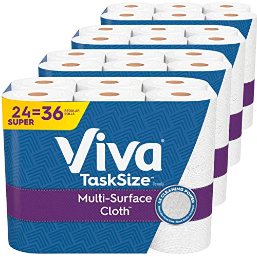 Viva Cloth Paper Towels, Size 24 Super Rolls (4 Pack of 6)+82997807803318 New