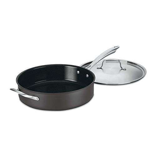 CUISINART 5.5QT SAUTE PAN WITH HELPER HANDLE COVER GG33-30H-BLK - BLACK/SILVER