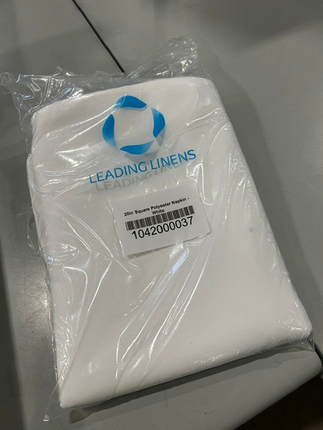 LEADING LINENS 20IN SQUARE POLYESTER NAPKIN WHITE 10 PACK - WHITE New