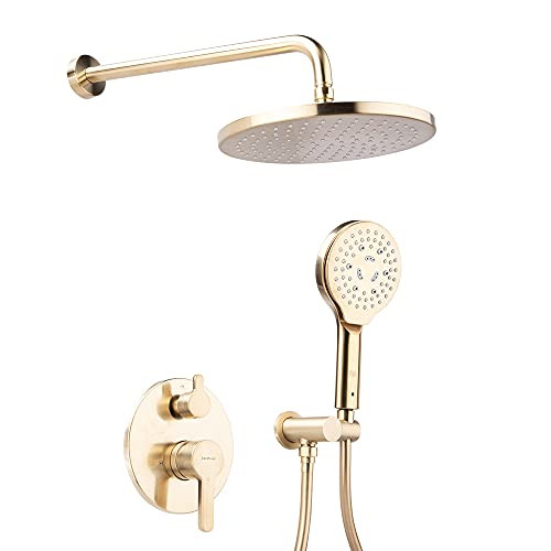 Lavatrum Shower System Wall Mounted Faucet Set 10" Rain 6-Function B09FQ2FY1P New