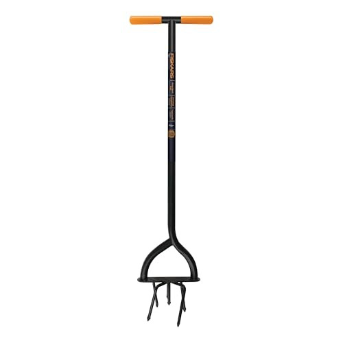 Fiskars 40" Long Handle Steel Tiller Garden Lawn Care Tool - NEW New