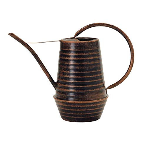 Time Concept Classical Metal Watering Can - 1.0L, Tinplate - Brush Black Copper New