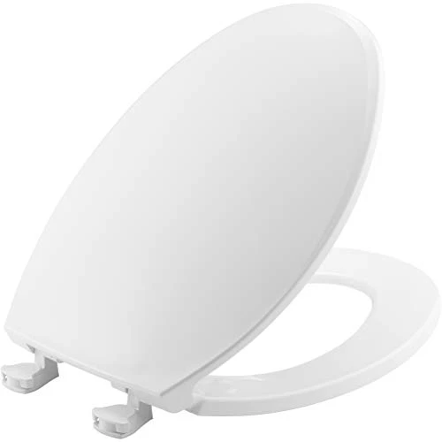BEMIS 1800EC 000 Plastic Toilet Seat Easy Clean Change Hinges ELONGATED - White New