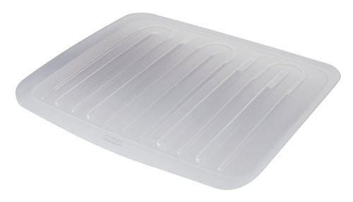 Rubbermaid 18L x 14.7W x 1.3H Clear Plastic Dish Drainer B000IZC082 - White New