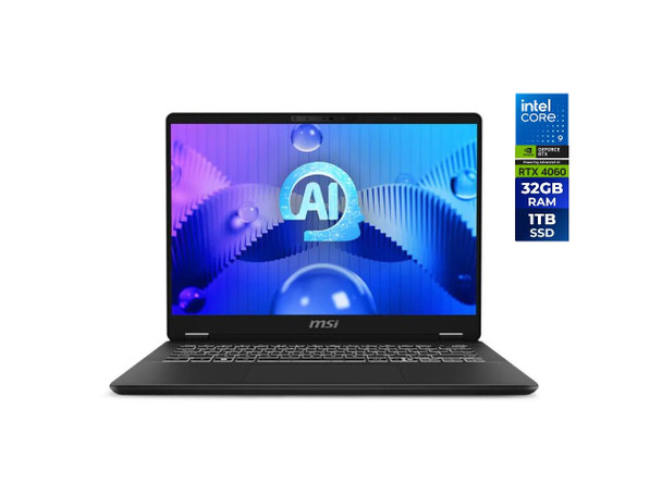 MSI Prestige 14 AI Studio Laptop Intel Core Ultra 9 185H NVIDIA GeForce RTX 4060