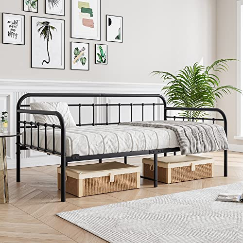 JURMERRY Metal Daybed Frame Twin Size, Black New
